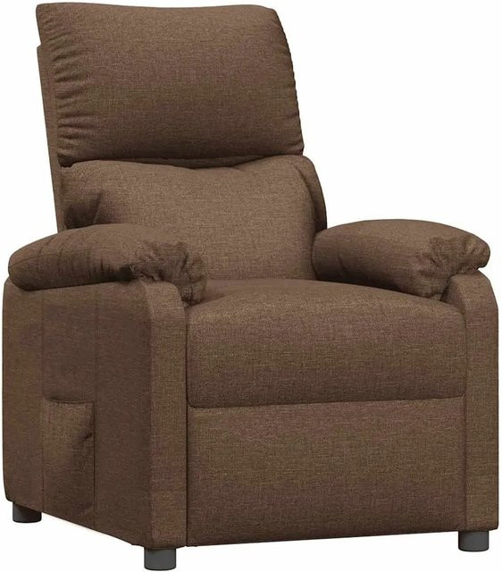 vidaXL Relaxsessel Braun aus Stoff mit Armlehnen und verstellbarem Hebel - Bild 1