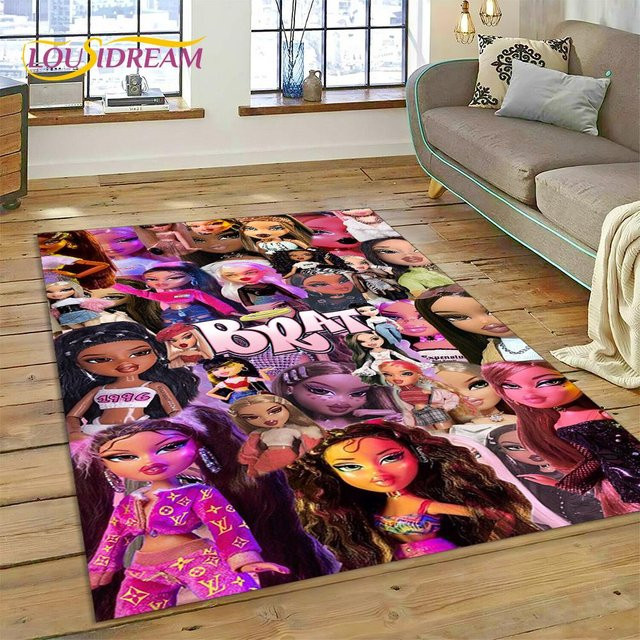 HGHT 3D Cartoon Bratz Girlz Rock Spiel Teppich, rutschfeste und waschbare Bodenmatte für Kinderzimmer, Wohnzimmer oder Schlafzimmer, B/B: 70 x 100 cm, mehrfarbig - Bild 1