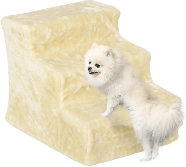 PawHut Haustiertreppe aus Spanplatte und Plüsch in Beige, B/T/H: 46 x 35 x 35 cm - Bild 1