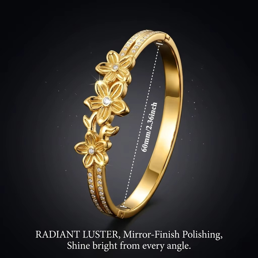 JP One Armband, Edelstahl, Gold, Zirkonia, Damen, 60 mm - Bild 5