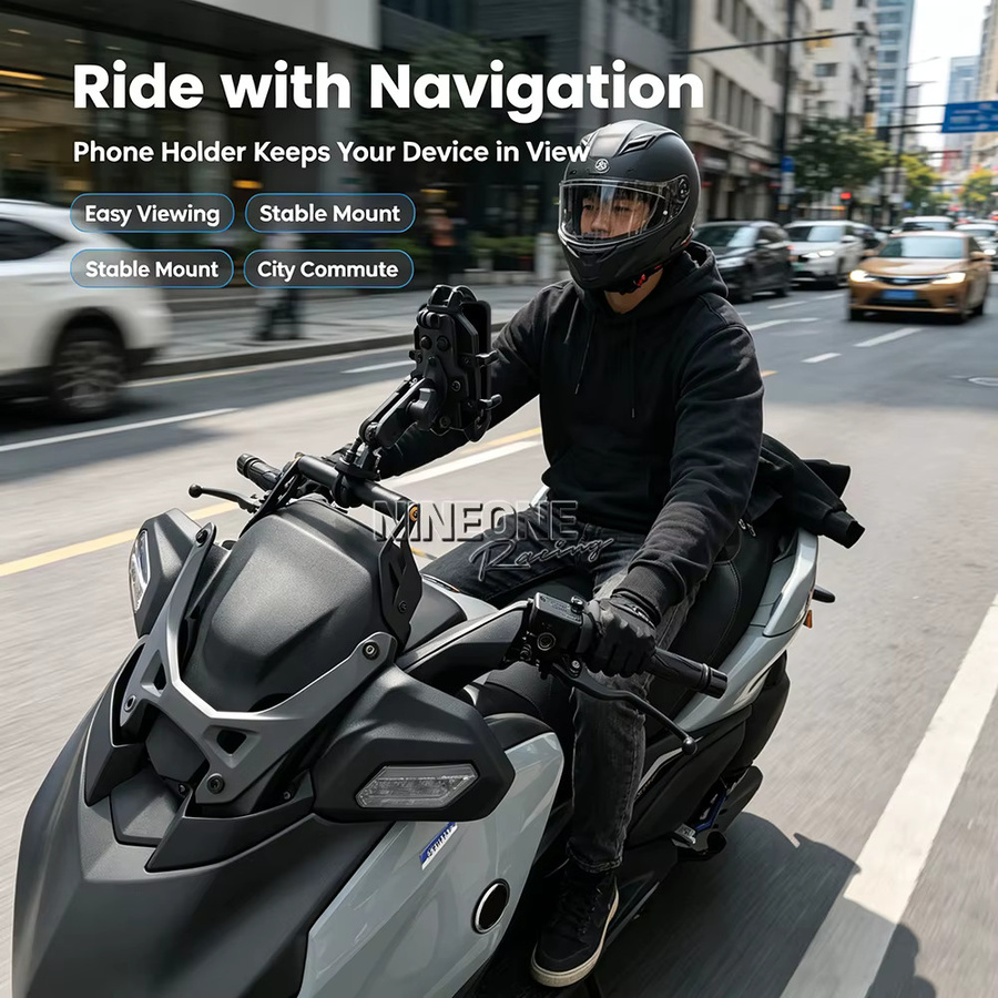 Motorrad Navigation Halterung für Yamaha XMAX 300 250 Tech Max 2025-2026 GPS Telefonhalter aus Stahl in Schwarz - Bild 4