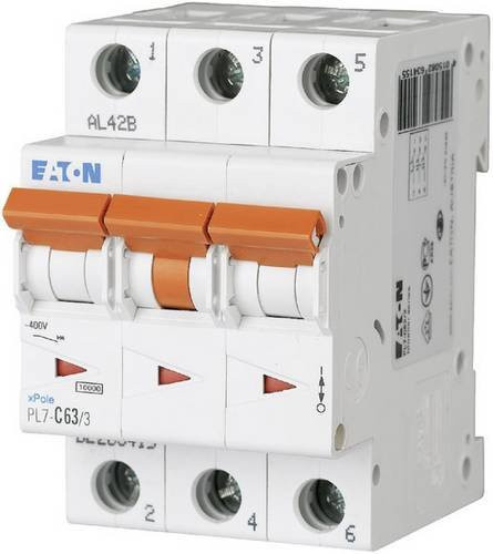 Eaton Leitungsschutzschalter PXL-C63/3, 3-polig, 63A, 400 V/AC, weiß - Bild 1