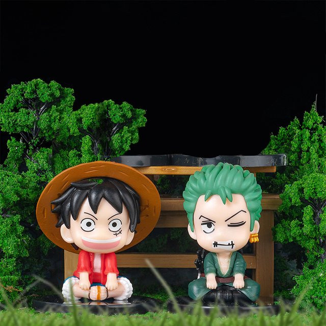 Bandai One Piece Anime Figur Ruffy und Zoro PVC Modell Ornament in Multicolor - Bild 1
