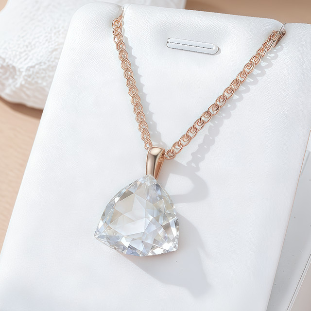 Wbmqda Shiy Anhänger und Halskette, 585 Roségold, Zirkonia, Damen - Bild 1
