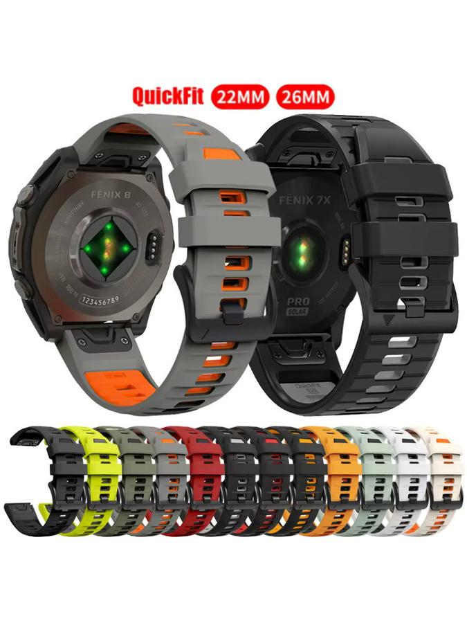 Garmin Uhrenarmband Silikon, Schwarz, Unisex, 22mm 26mm - Bild 3