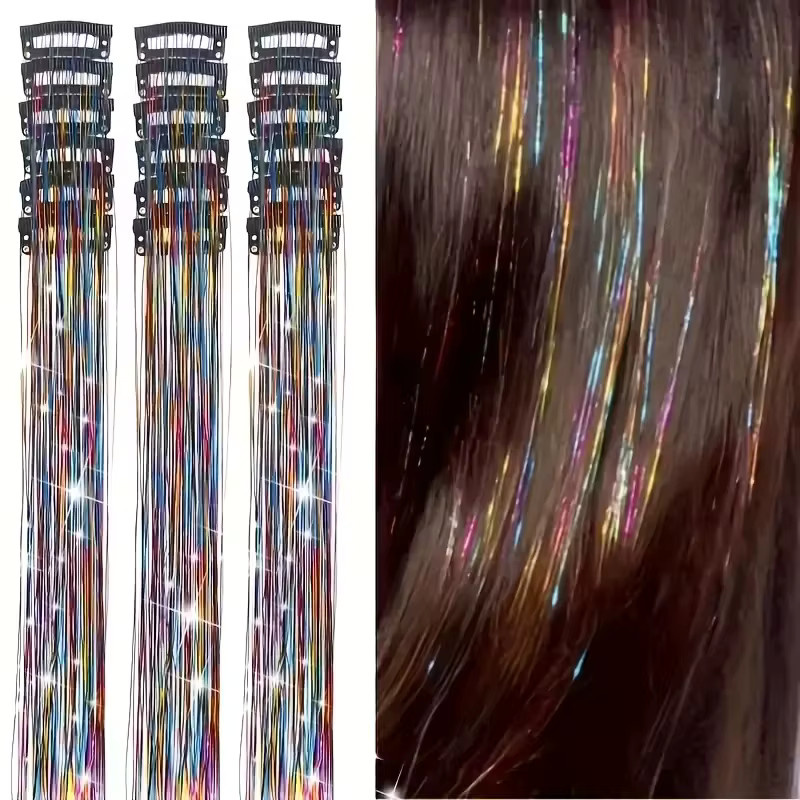 Metallic-Haarlametta Unisex, 12er-Pack - Bild 2