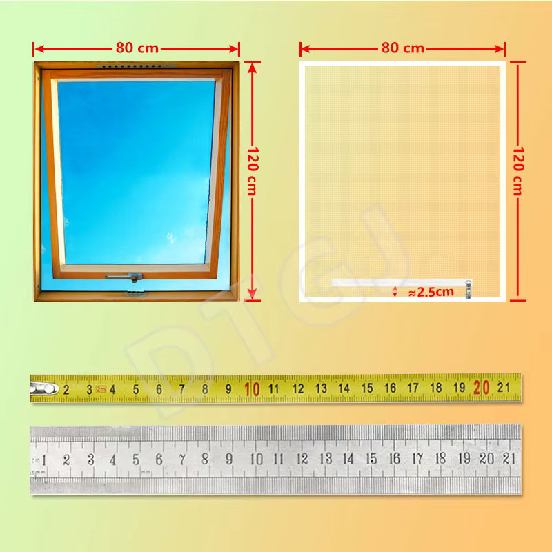 DTGJ Moskitonetz-Fensterschutz mit Reißverschluss aus weißem Fiberglas-Tüll für Oberlichter - Bild 4