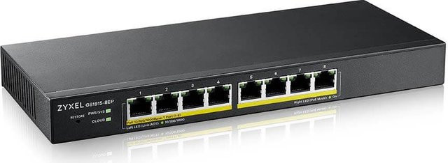 Zyxel Smart Switch NebulaFlex GS1915-8EP 8-Port GbE+ 60Watt PoE Ethernet/LAN Schwarz - Bild 1
