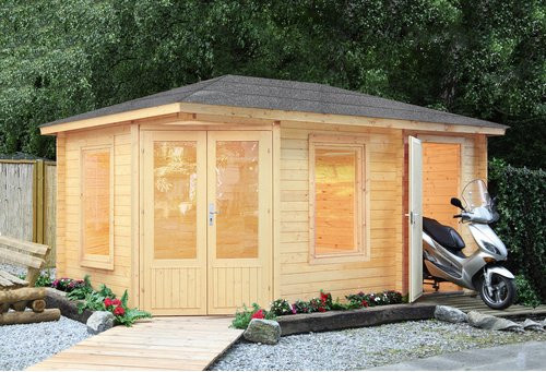 WOLFF FINNHAUS Gartenhaus Anna aus Holz in Beige, B/H/T: 503 x 284 x 299 cm - Bild 1