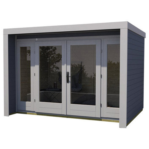 WEKA Gartenhaus Design 263 aus europäischer Fichte in Grau mit Flachdach B/H/T: 305 x 227 x 295 cm - Bild 2
