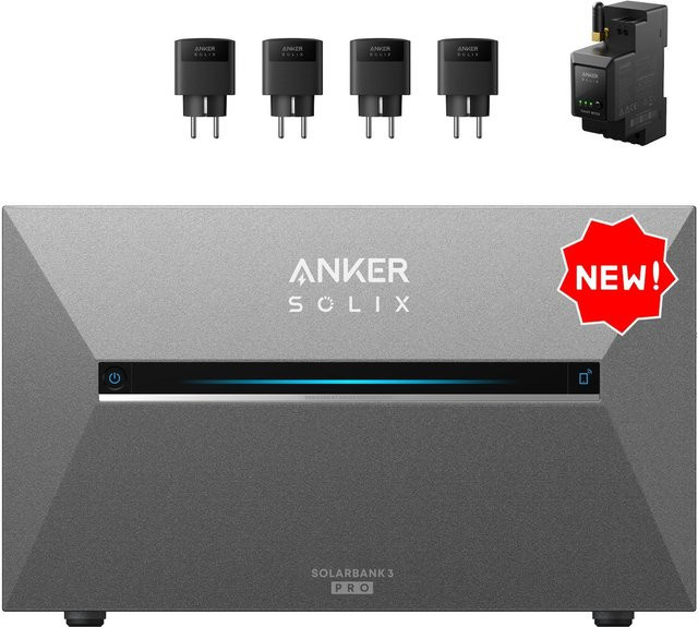 Anker SOLIX Solarbank 3 E2700 Pro Speicher für Balkonkraftwerk, 2,68 kWh, Grau, inklusive 4x Smart Plug Gen 2 und 1x Smart Meter - Bild 1