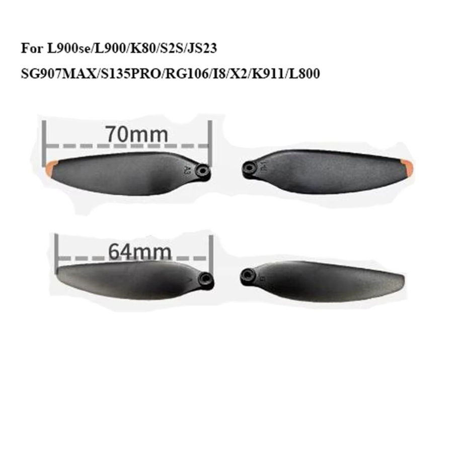Universal Faltpropeller Ersatzklingen für Quadcopter in Schwarz, 64mm oder 70mm, Kunststoff-Propellerblätter - Bild 3