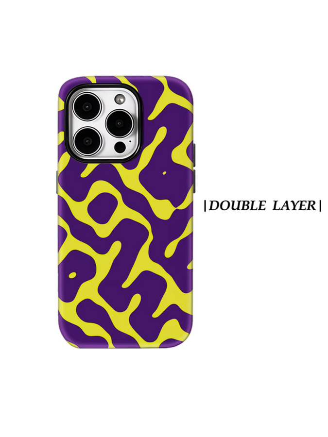 Magnetische iPhone Hülle mit lila-gelber Wellenform, Tough Case für iPhone 17, 16, 15 Pro Max und Plus - Bild 6