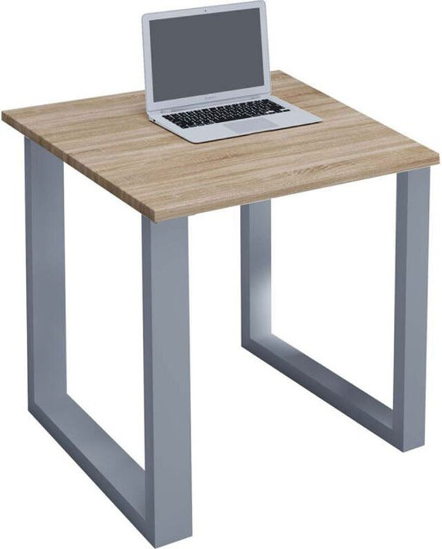 VCM Schreibtisch Lona in Eiche und Silber, B/T/H: 80 x 50 x 76 cm - Bild 2