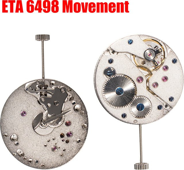 17 Juwelen Mechanisches Uhrwerk Ersatz für ETA 6498, Kleine Sekunde bei 6 Uhr - Bild 1