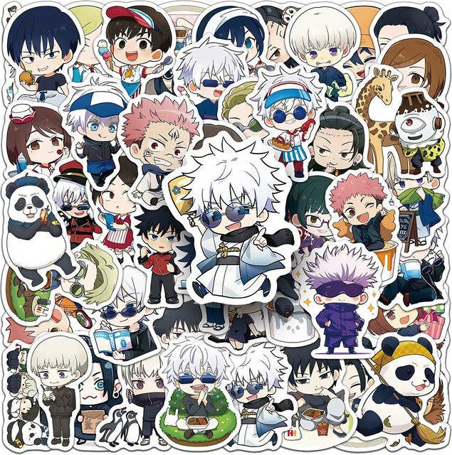 Bandai Jujutsu Kaisen Cartoon Aufkleber, Bunt / Mehrfarbig, Set / Bundle - Bild 1
