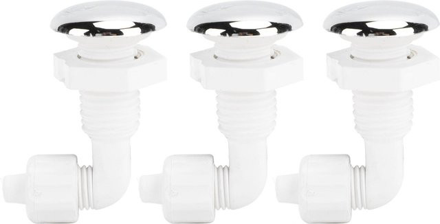 Koogeelife 3er Set Whirlpool Drehbogen Blasenluftdüsen aus robustem PVC in Weiß - Bild 1