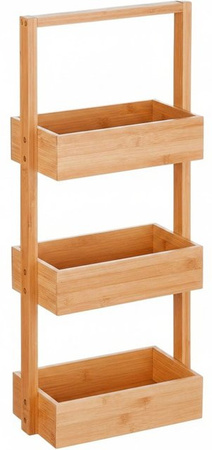 Relaxdays Badregal aus Bambus und MDF in Natur/Braun, freistehend mit 3 Ablagen, B: 70 cm, T: 26 cm, H: 17 cm