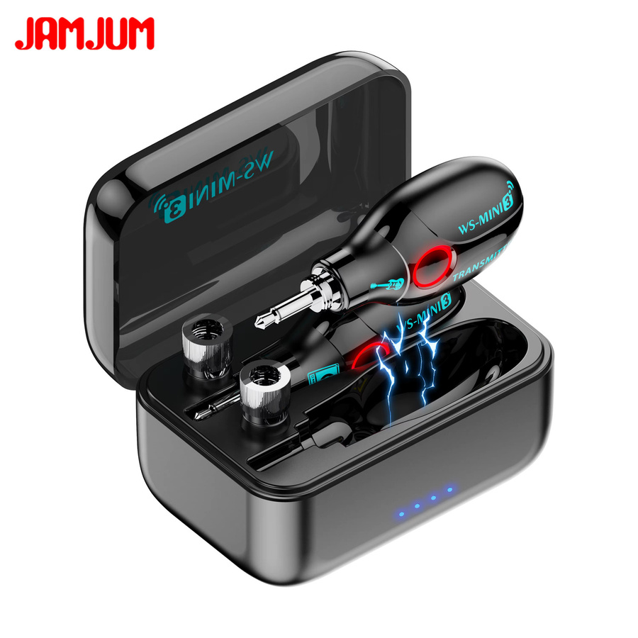 JAMJUM Super Mini 2.4 Kabelloser Audio-Sender und -Empfänger mit Magnetischem Ladegehäuse und 3,5 mm Jack in Schwarz - Bild 3