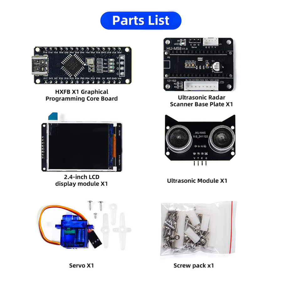 Gaqqee Ultraschall-Radarscanner-Sensormodul DC 5V DIY-Kit HXFB mit Arduino-Unterstützung zur Entfernungserkennung für Lernprojekte - Bild 2
