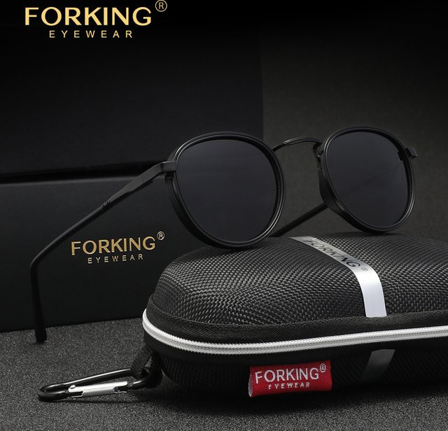 FORKING Sonnenbrille, rund, Vollrand, Metall, Unisex - Bild 1