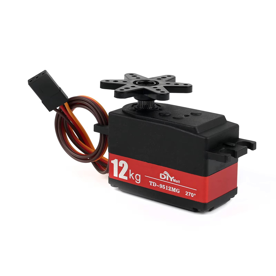 wishiot TD-9512MG Digitaler 12 kg Servo-Kohlebürstenmotor, Metal Gear, Short Body Servos - Bild 1