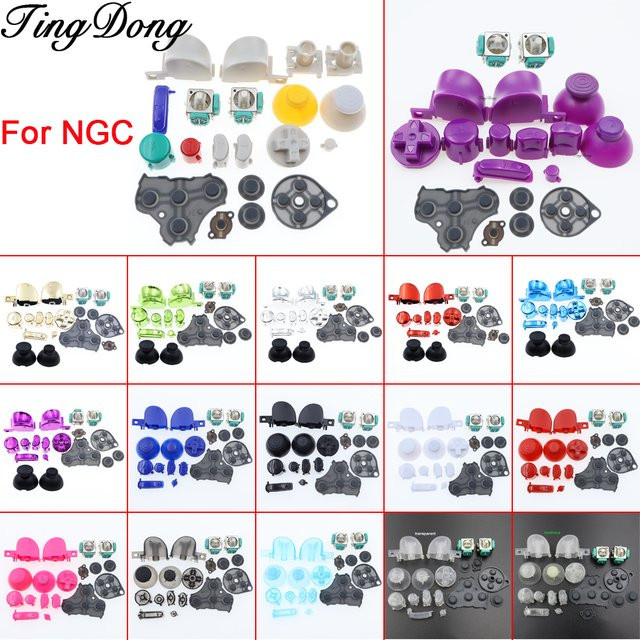 TingDong Mod-Kit für NGC Gamepad mit komplettem Tastenset, Silikon-Leitpad und 3D-Daumen-Joystick - Bild 1