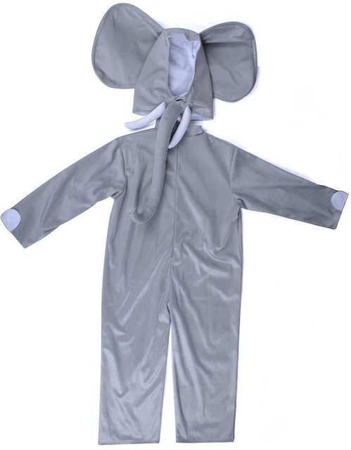 Elefantenkostüm Kinder, Tier Cosplay, Strampler, Grau - Bild 1