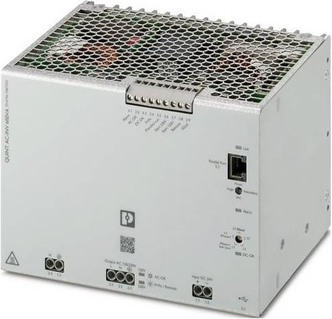 Phoenix Contact QUINT4-INV/24DC/1AC/600VA/USB DC/AC-Inverter in Grau mit USB-C Anschluss, 600 VA, 24 V/DC - 120 V/AC oder 230 V/AC - Bild 1