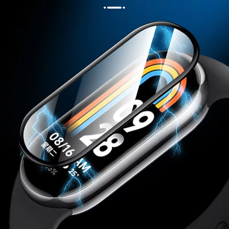 3D-Displayschutzfolie aus gehärtetem Glas für Xiaomi Mi Band 8 7 6 5 4 3 Smartwatch, transparent, Nano-beschichtet - Bild 3