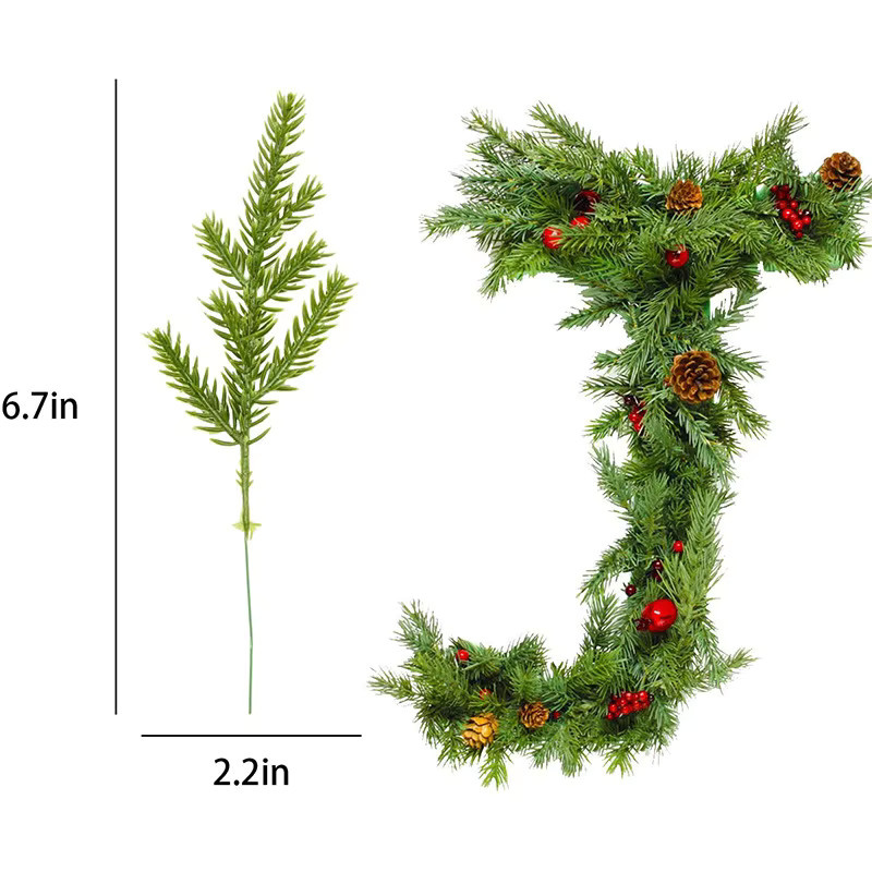 Künstliche Tannennadeln in Grün für Weihnachtsbaum und Neujahrsdekorationen zur DIY-Gestaltung von Geschenken und Scrapbooking - Bild 2