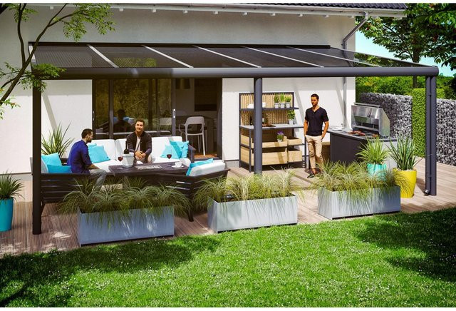 SKANHOLZ Terrassenüberdachung Garda in Anthrazit mit Polycarbonat-Dach, B/T/H: 648 x 257 cm - Bild 1