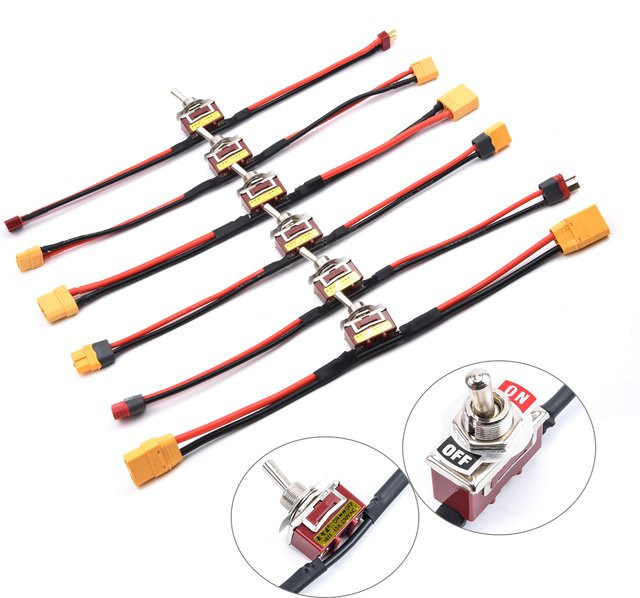 Readytosky Strom-Netzteilschalter mit XT60 und XT90 Anschluss in Rot für RC-Modellbau und ESC-Batterieteile - Bild 1