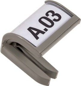 Eichner Beschriftungsclip für Wandsortierer, hellgrau, B 29 mm x H 31 mm, 5 Stück - Bild 1