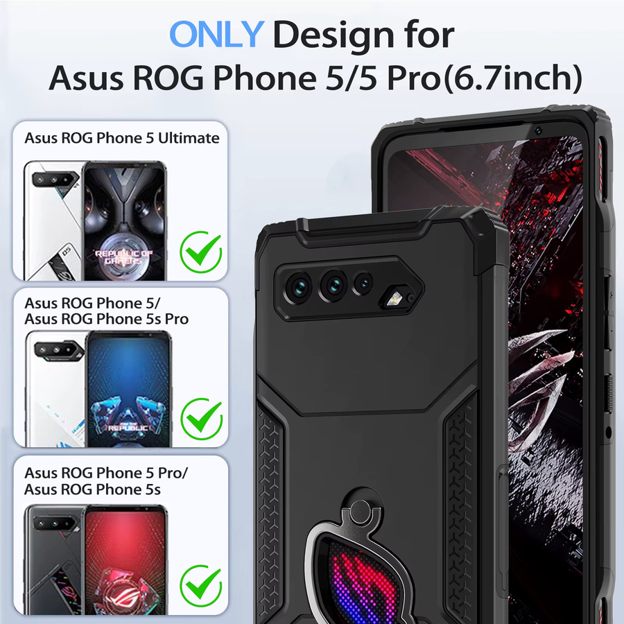 Stoßfeste Schutzhülle für ASUS ROG Phone 5, Pro und Ultimate in Schwarz oder Transparent mit militärischem Fallschutz und TPU-Stoßfänger - Bild 5