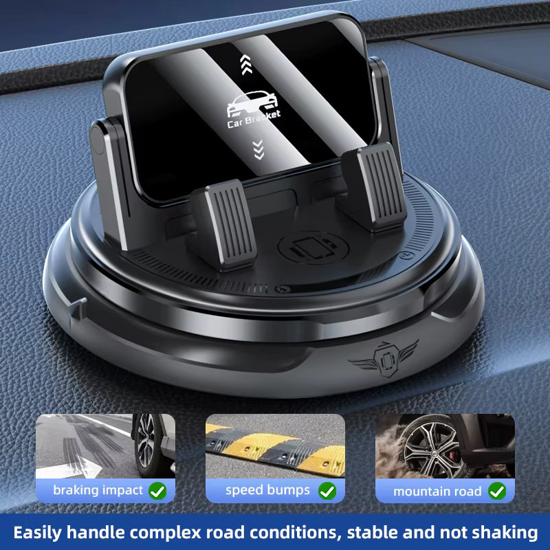 Lcars Auto-Armaturenbrett-Handyhalterung in Schwarz mit 360-Grad-Drehung, multifunktionaler Halterung inklusive Parknummernschild und selbstklebender Basis für die Auto-Navigation - Bild 4
