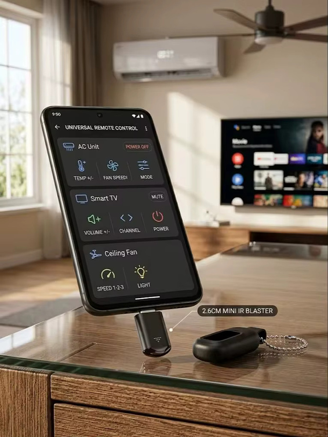 EAEY Intelligenter IR-Fernbedienungsadapter für Mobiltelefone mit USB-C Anschluss als Mini-Infrarotsender für TV und Klimaanlage - Bild 5