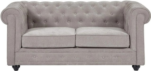 Vente-unique Chesterfield Sofa Grau mit Stoffbezug Breite: 165 cm - Bild 1