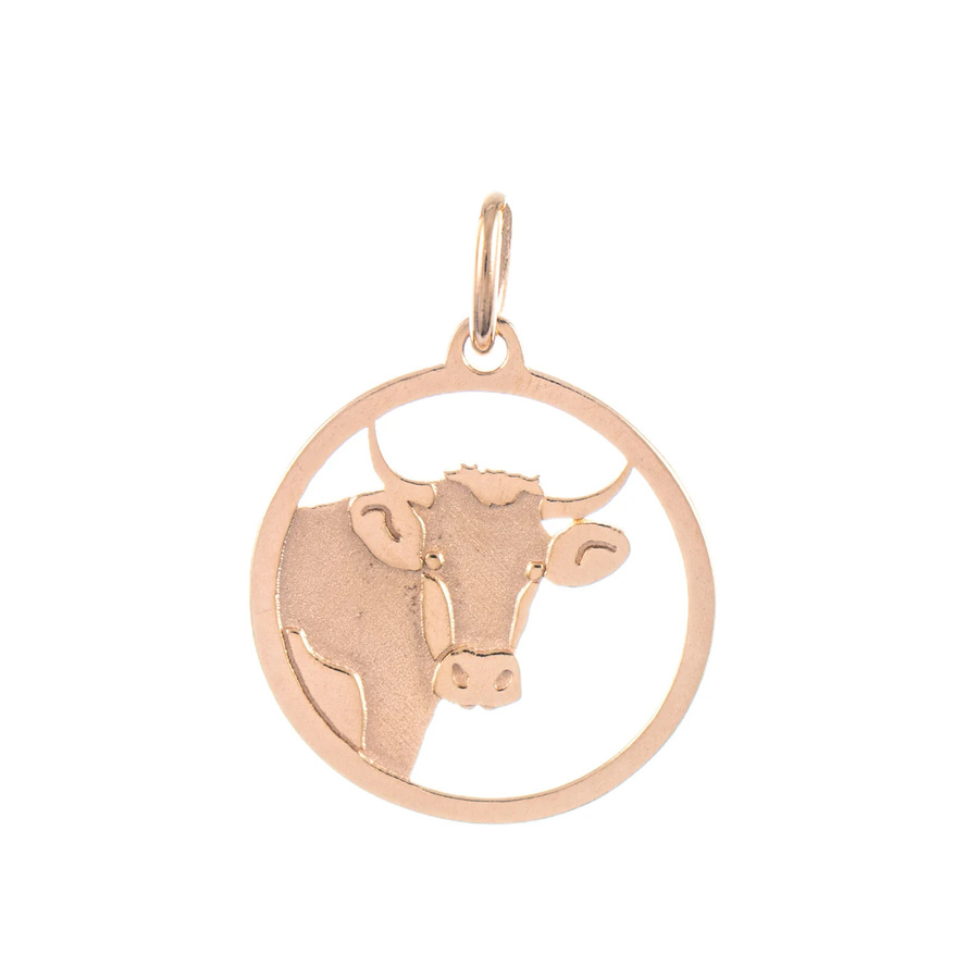 Goettgen Anhänger Kuh, 925 Silber, rosé vergoldet, Unisex - Bild 1