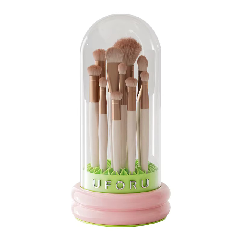 UFORU Kosmetik-Aufbewahrungsbox aus Acryl mit Abdeckung, transparenter Make-up-Organizer in Pink - Bild 3
