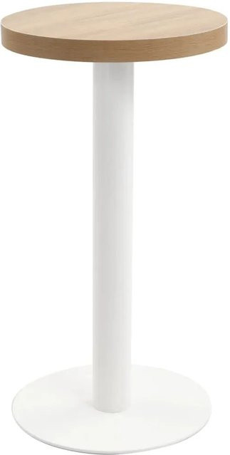 DELUKE Bistrotisch FLORI Rund aus MDF und Stahl in Hellbraun/Weiß, Durchmesser: 40 cm, Höhe: 75 cm - Bild 1
