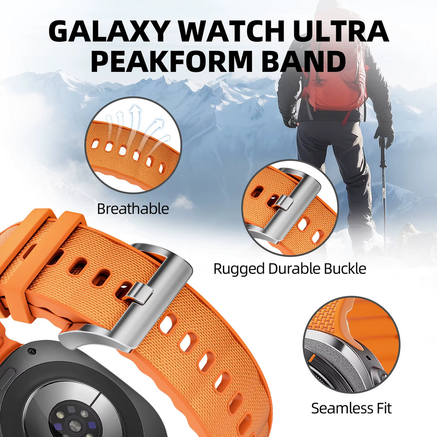 Samsung Galaxy Watch Ultra 2 Armband, Silikon, Nylon, 47 mm - Bild 3