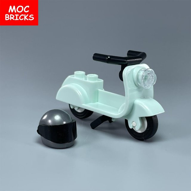 Yiran toy MOC City Sport Reiten Fahrrad Roller Motorrad Helm Bausteine, ab 6 Jahren - Bild 1