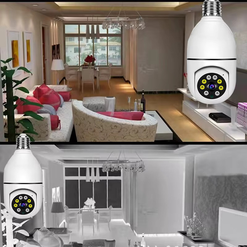WLAN-Wandkamera mit Nachtsicht und 360 Grad Drehung, weiße Anti-Diebstahl-Überwachungskamera für dein Smartphone - Bild 4