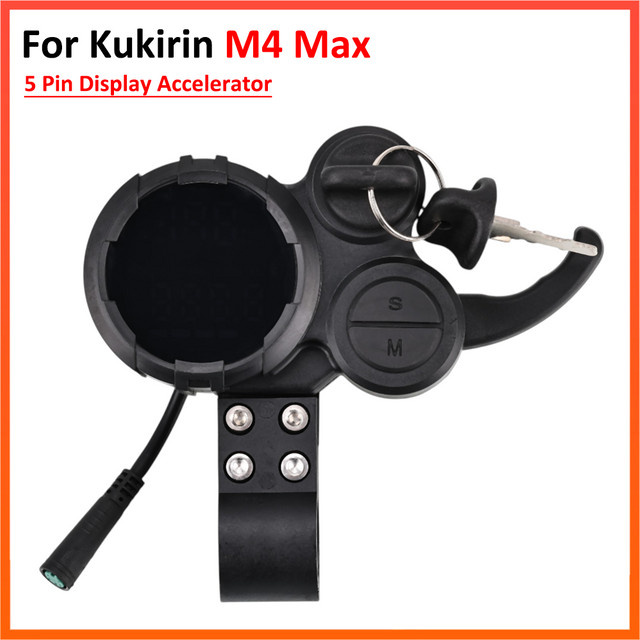 Kukirin Anzeige-Dashboard für M4 Max Elektroroller, 5-Pin-LED-Display mit Verriegelungsinstrument-Zubehör, Schwarz - Bild 1