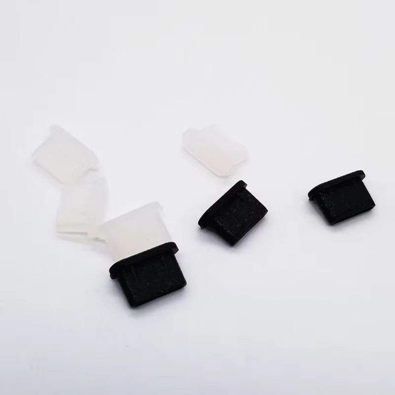 Silikon Staubschutz Abdeckung für USB Typ C Ladeports in Transparent für Samsung Huawei Xiaomi Smartphones - Bild 4