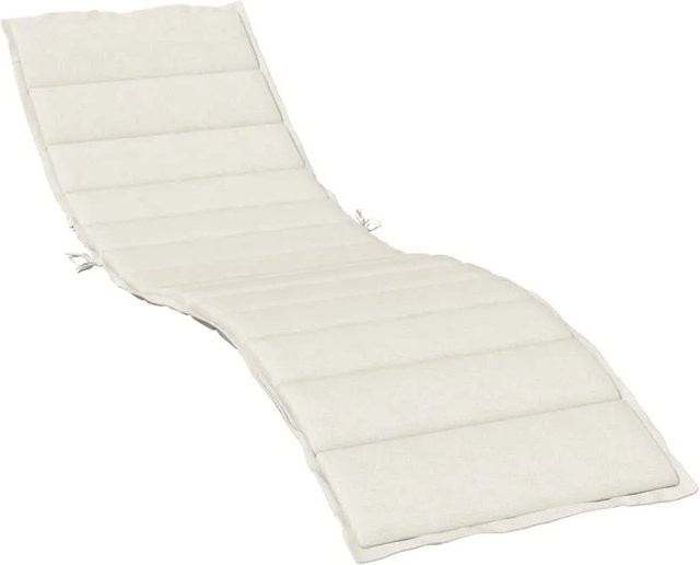 vidaXL Sonnenliegen-Auflage Melange Creme aus Polyester, UV-beständig, B/T/H: 200 x 50 x 4 cm - Bild 1