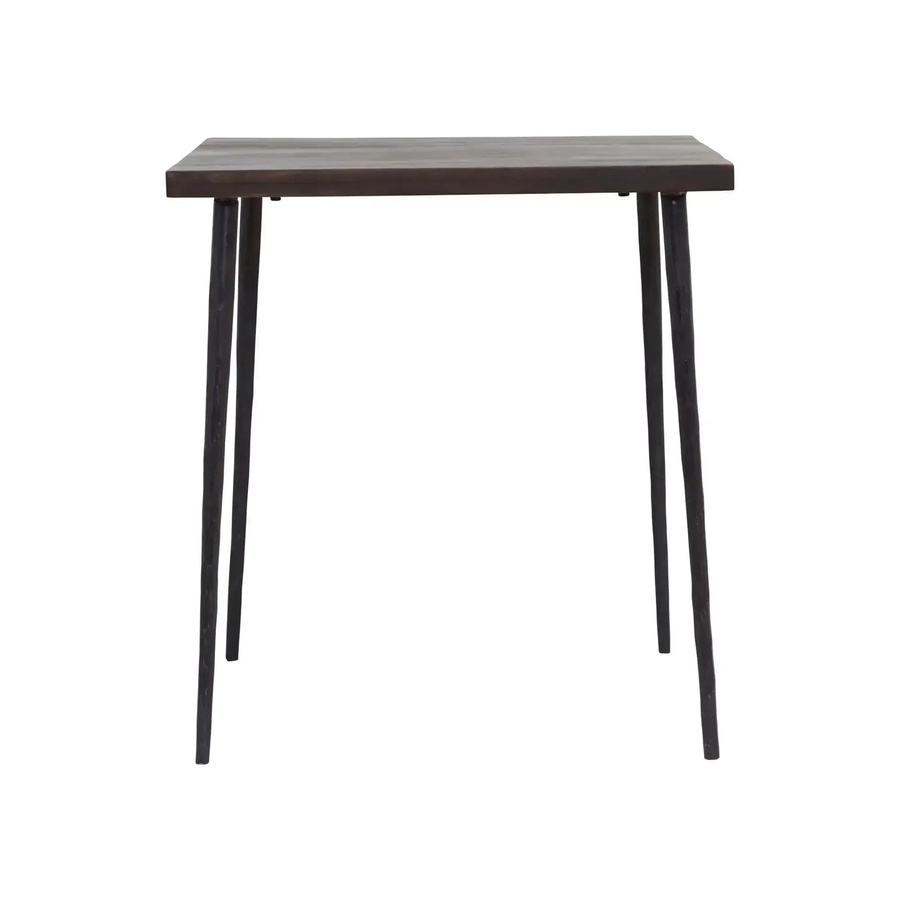 House Doctor Esstisch Slated aus Mangoholz in Schwarz, B/T/H: 70 x 70 x 76 cm - Bild 1