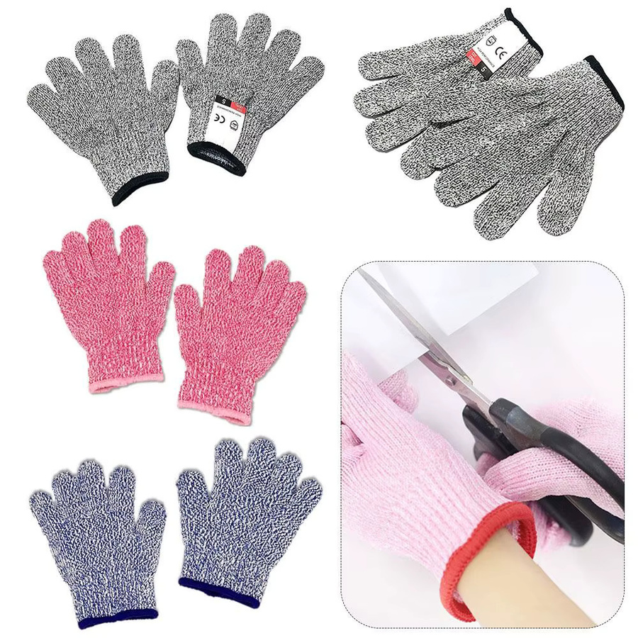 Hebel 5 Kinder Anti-Schneid-Handschuhe aus HPPE in Grau für Gartenarbeit und Sicherheit - Bild 2