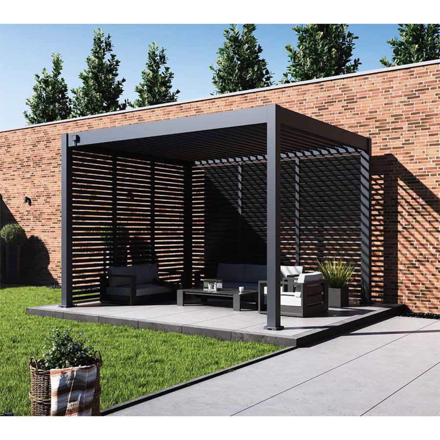 Paragon Outdoor Lamellen-Sichtschutz Grand Tuscan 12 für Pergola aus Aluminium, Grau, Breite: 114 cm, Höhe: 234 cm - Bild 8